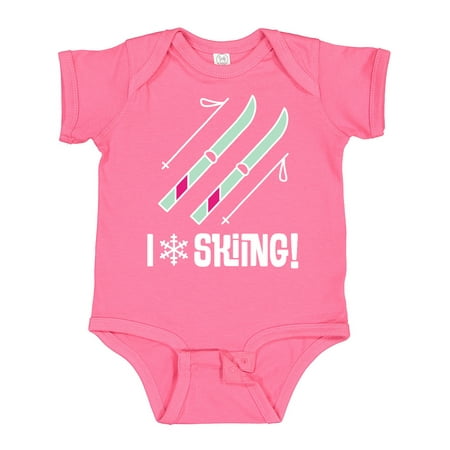 

Inktastic Skier I Love Skiing Gift Baby Girl Bodysuit