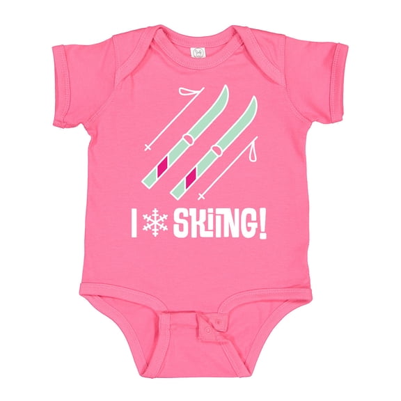 Inktastic Skier I Love Skiing Girls Baby Bodysuit