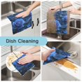 thumbnail image 2 of 6PCS Dish Towels and Dish Cloths Reuseable Dishcloths Sets for Washing Dishes, Cooking, Baking Size 11" x 11" Blue Rose Pattern, 2 of 9