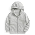 thumbnail image 7 of YDFCWXW Kids Full Zip-Up Hoodie Solid Sweatshirt Boys Girls | Cord-free Hood Design with Front Pocket Casual Daily (Light Gray, 11-12 Years), 7 of 7