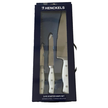 Henckels Forged Accent 3 Piece Starter Knife Set White Handle 8 Chef's Paring