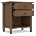 thumbnail image 3 of Simpli Home Warm Shaker Solid Wood 24 inch Wide Transitional Nightstand in Rustic Natural Aged Brown, 3 of 12
