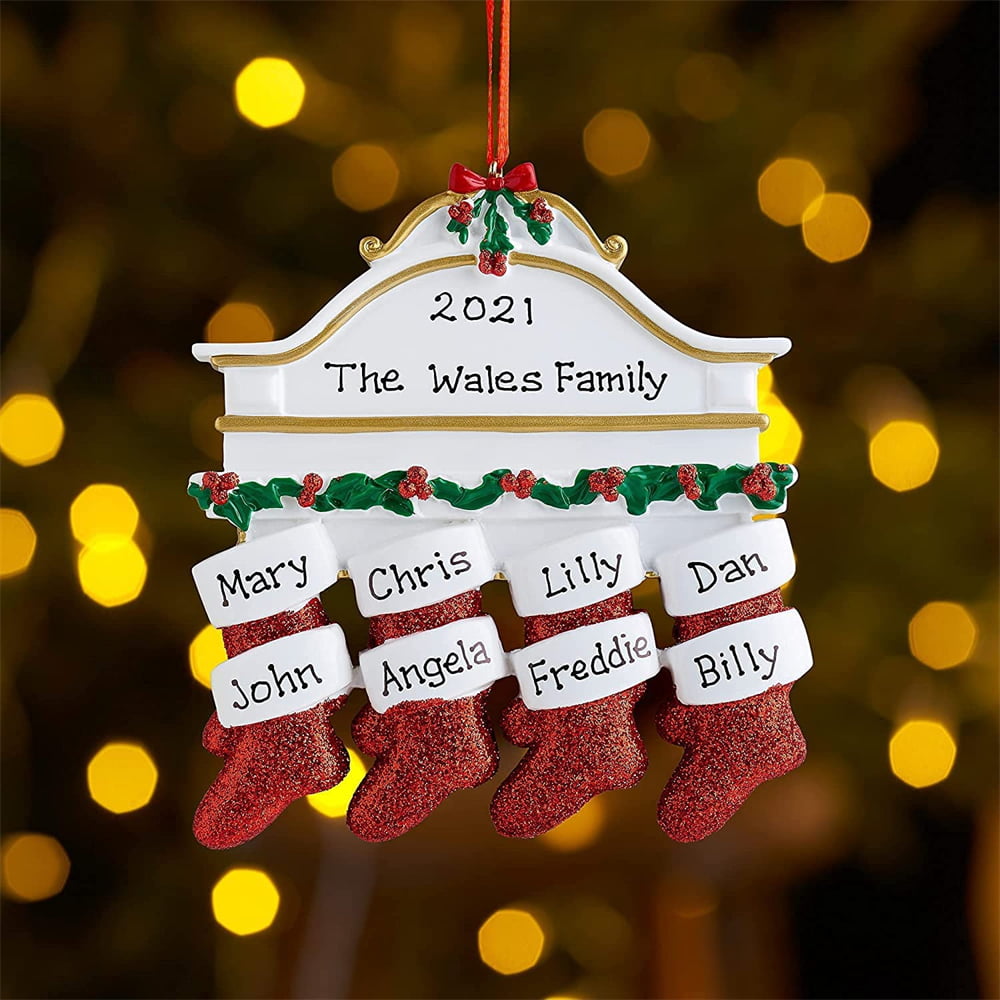 Christmas Tree Hanging Wish Ornaments Personalize Family Lovely Xmas Resin Decor 