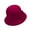 Wine Red, variant on Yirtree Solid Color Wide Brim Round Dome Sunscreen Windproof Woolen Hat Women Autumn Winter Elegant Bowknot Decor Felt Fedora Hat Daily Wear
