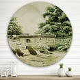 thumbnail image 2 of Designart 'Cabin In The Green Mountains' Cabin & Lodge Circle Metal Wall Art 36x36 - Disc of 36, 2 of 5