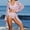 Pink, variant on Abomasnow Bathing Suit Cover up for Women Summer Hawaiian Swimwears Beach Coverups Set 3 Piece Long Sleeve Bimono Cardigan with Tankini Outfits