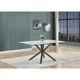 thumbnail image 2 of 7pc Tempered Glass Faux Marble Dining Set with Dark Gray Polar Fleece Chairs, 2 of 4