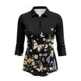 thumbnail image 2 of Uorisanigo Butterfly Daisy Women's Golf Shirt Relaxed Comfortable Quick Dry Athletic Polo Shirts 3/4 Sleeve Soft Breathable Polyester Spandex Fabric Womens Zipper Neck Pullover, 2 of 7