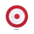 thumbnail image 2 of keepw Transparent Glass Pot Lid Handle Anti Scalding Easy To Clean Kitchen Accessory Food Grade Silicone red 24-26-28, 2 of 6