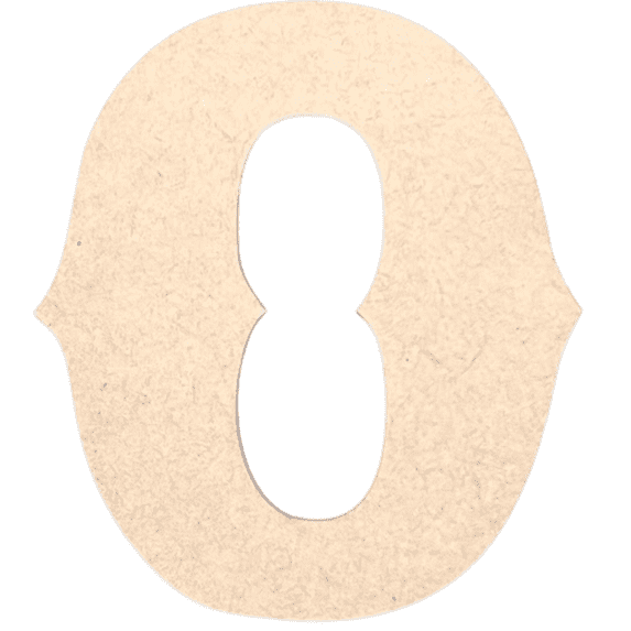 Krafty Supply 20" Tall Western Block - MDF Letter O | 1/8" Thick | Unfinished Wooden Letters | Craft Alphabet Initials