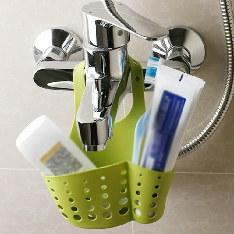 ✨ Sink Shelf Soap Sponge Drain Rack Silicone Storage Basket Bag