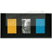 Angle View: Black on black MERIDIAN triple mat collage frame by Burnes