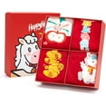 thumbnail image 1 of Chaussettes Rouges du Nouvel An Chinois, 4 Paires de Chaussettes Rouges Hommes Femmes, Chaussettes Porte-Bonheur 2025 Année du Cheval, Chaussettes en Coton pour le Festival du Printemps.,A,5.5-10, 1 of 3
