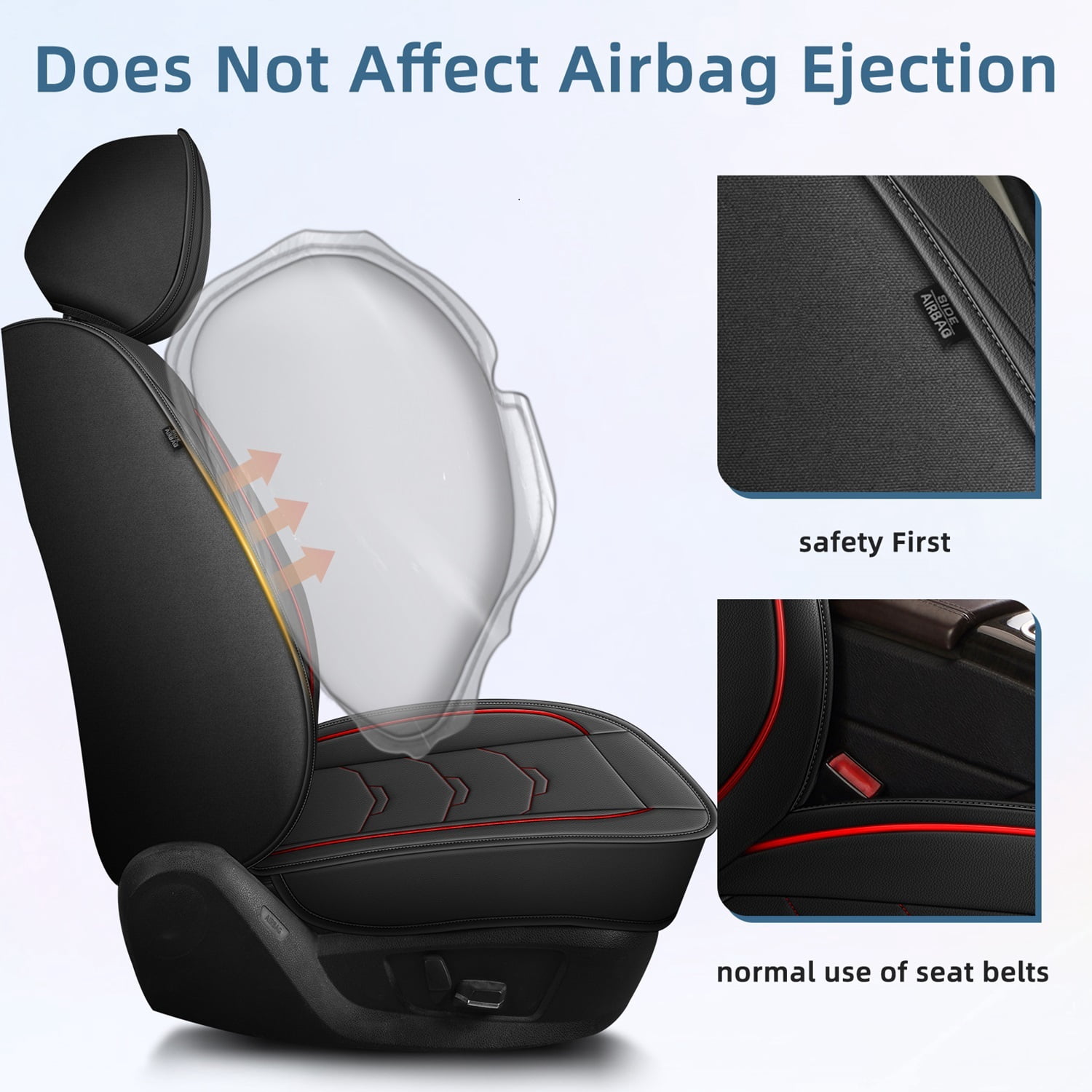 LAONNVIR Front Seat Covers for Honda CR-V/CRV 2007-2024 2025: Front Set Waterproof Leather Vehicle Seat Cushion Luxury Automotive Protector,Red Front Set(2 Seats)