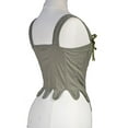 thumbnail image 6 of UAYOTSE Womens Overbust Corset Tie Front Lace-up Back Bustier Shapewear Top,Green L, 6 of 9
