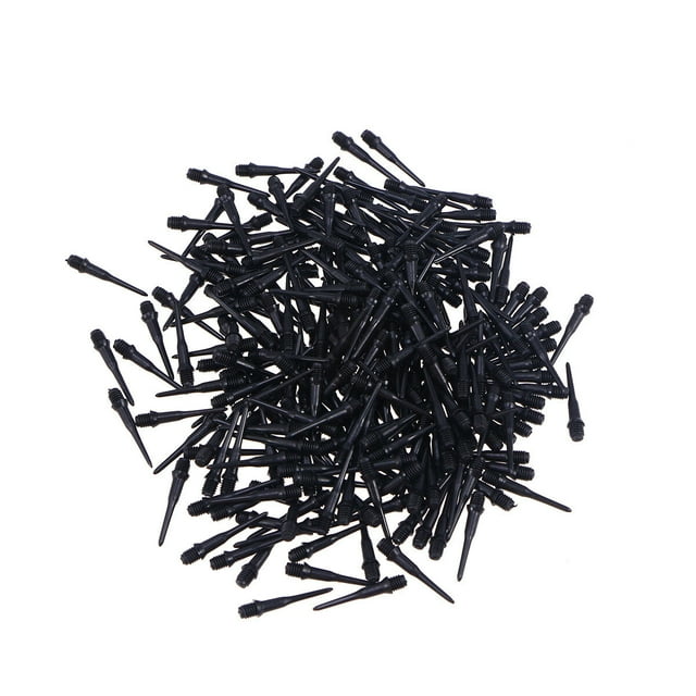 EeaseCA 500pcs Dart Points Plastic Tips for Electronic Darts 2BA Screw Thread Dart Accessory (Black)