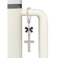 thumbnail image 3 of Delight Jewelry Stainless Steel Proverbs 31:25 - She is Clothed Engraved Cross - Silvertone Bow Charm Accessory for Tumblers and Thermal Cups, 3 of 4