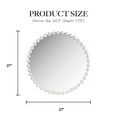 thumbnail image 3 of Madison Park Beaded 36" Dia Round Wall Mirror, with Luxury Iron Framed, Modern Wall Mounted Mirror for Home Décor, White, 3 of 7