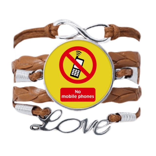 Logo no teléfonos móviles Pulsera de cuero Negro trenzado pulsera de cuerda de amor Unbranded M