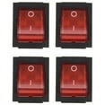 thumbnail image 1 of 4X Luz Roja 4 Pin DPST ON/OFF Interruptor Basculante 15A/250V 20A/125V AC 28X22mm, 1 of 8