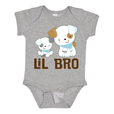 

Inktastic Lil Bro Boys Puppy Brother Gift Baby Boy Bodysuit