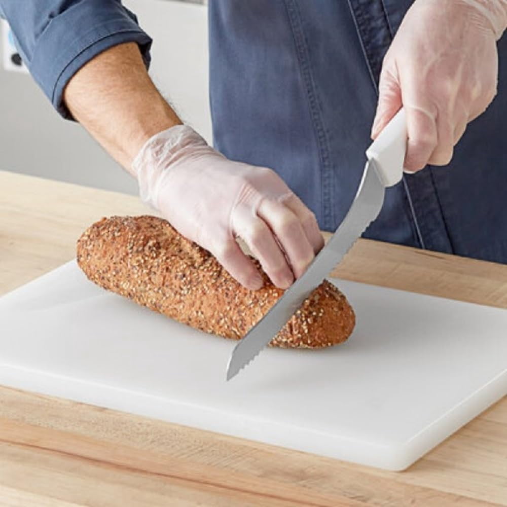 TrueCraftware- 12" x 18" x 3/4" White Plastic Utility Cutting Board- Non-Skid Thick Plastic Chopping Board Cutting Boards for Meat Vegetables Dishwasher Safe Home Kitchen and Restaurants