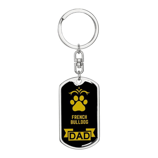 French Bulldog Keychain Stainless Steel or 18k Gold