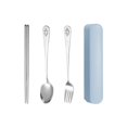 thumbnail image 1 of Juego de vajilla portátil de acero inoxidable, cuchara, tenedor, cuchillo para carne, cubiertos de viaje, palillos, cuchara, juego de almacenamiento Fivean unisex, 1 of 2
