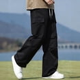 thumbnail image 7 of Mens Outdoor Sports Cargo Pants Multi-Pockets Elastic Waist Solid Color Trousers Hiking Camping Activewear Fathers Gift, 7 of 7