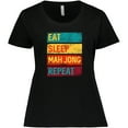 thumbnail image 3 of Inktastic Eat Sleep Mah Jong Repeat Women's Plus Size T-Shirt, 3 of 5