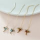 thumbnail image 4 of 1 par de pendientes de colibrí para mujer, pendientes de aleación, pendientes colgantes, pendientes de borla, pendientes de diamantes de imitación, 4 of 5