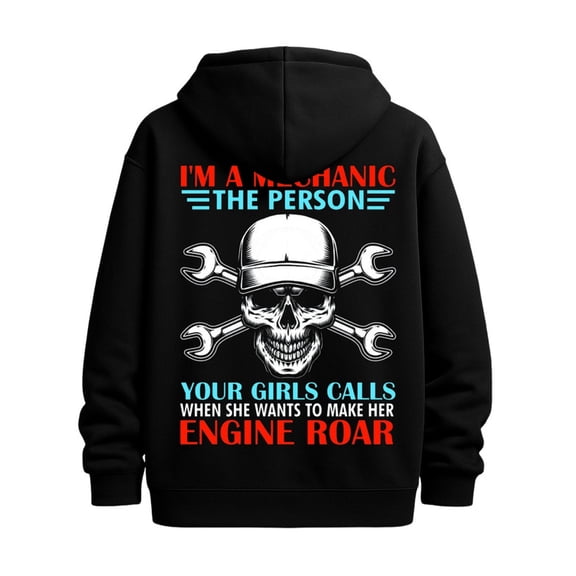Mechanic Skull sweatshirt fire skeleton men sweatshirts black Hooded Design, Comfortable Pullover vintage fire 3d Classic Unisex Shirt Printed tshirts