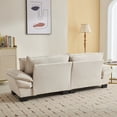 thumbnail image 6 of Oversized 84" Loveseat Sofa, Corduroy Upholstered Cloud Couch with Double-Layer Cushions and 2 Throw Pillows, Deep Seat 2-Seater Sofa for Living Room, 6 of 7