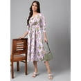thumbnail image 3 of Janasya Women's Lavender Satin Digital Floral Printed A, 3 of 8