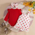 thumbnail image 6 of Gibobby Infant Newborn Baby Girls Clothes Soft Rompers 3 6 9 12 18 24Months 2T Long Sleeve Onesie Sleepwear Infant Baby Fall Winter Clothes(12-18 Months,Red), 6 of 9