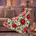 thumbnail image 6 of Botanical Peony Rose Floral, Cozy Friendship Quote Scene, Warm Flannel Blanket for Living Room and Reading Nook, Art Lovers Thanksgiving Gift, Artistic Home Decor, 6 of 9