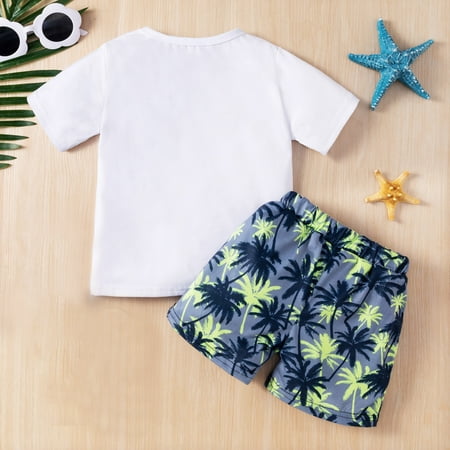 

Cathalem Baby Boy Shirt And Pants Set Shorts Set Shirts Sleeve Toddler 15 Letter Floral Outfits Kids 3 Month Old Boys Clothes Childrenscostume White 12-18 Months