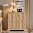 thumbnail image 2 of Keywhat Lateral 2 Drawers Filing Cabinet with Charging Station, 30.2" W Sturdy Modern Fluted Wood Office Furniture for Letter/Legal/A4, Natural Oak, 2 of 7
