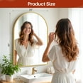 thumbnail image 4 of Blorly Bathroom Mirror, 24"X36" Inch Gold Wall Vanity Arch Mirror, Rounded Arch Mirror, Anti-Rust, Tempered Glass, Hangs Vertically, 4 of 9