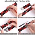 thumbnail image 5 of Boucle Solo Tressée Réglable avec Boucle Compatible avec Bracelet Apple Watch pour Hommes et Femmes, Bracelet Doux en Nylon Extensible Élastique pour iWatch Series SE 6 5 4 3 2 1 (Noir+rouge, 42/44mm), 5 of 5