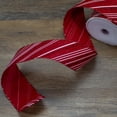 thumbnail image 4 of Northlight Red and White Striped Christmas Wired Craft Ribbon 2.5" x 10 Yards, 4 of 4