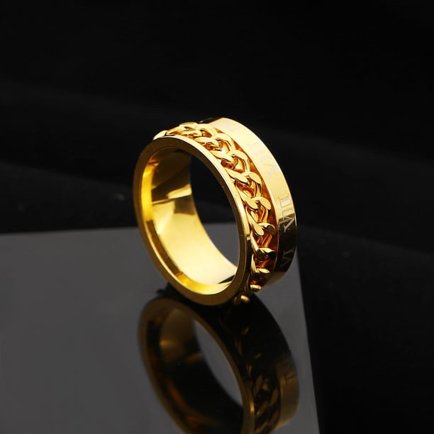 Nuevo anillo de pareja giratorio de acero inoxidable genial, cadena giratoria de alta calidad, anillos giratorios para mujer, hombre, joyería Punk, regalo de fiesta Dengxun unisex