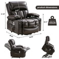 thumbnail image 2 of Lift Recliner Chair, LEGAHOME Electric Power Lift Recliner for Elderly with Heat Therapy and Massage, Oversized PU Leather Recliner Chair with 23" Wide Seat，Cup Holders, USB Port, Brown, 2 of 10