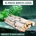 thumbnail image 2 of 17 Inch Natural Birch Logs - Decorative Dried Birch Wood Logs for Fireplace, Wedding Centerpieces - Unfinished Wood DIY Crafts, & Home Décor - Birch Log Bundle for Indoor Display (8 PCS) (1"-2.5", 2 of 8