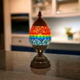 thumbnail image 5 of SILVERFEVER Egg Shaped Mosaic Lamp Turkish Glass Moroccan Lantern Room Decor Night Light for Bedroom, Living Room Dcor w LED Bulb Ocean Sunset, 5 of 9