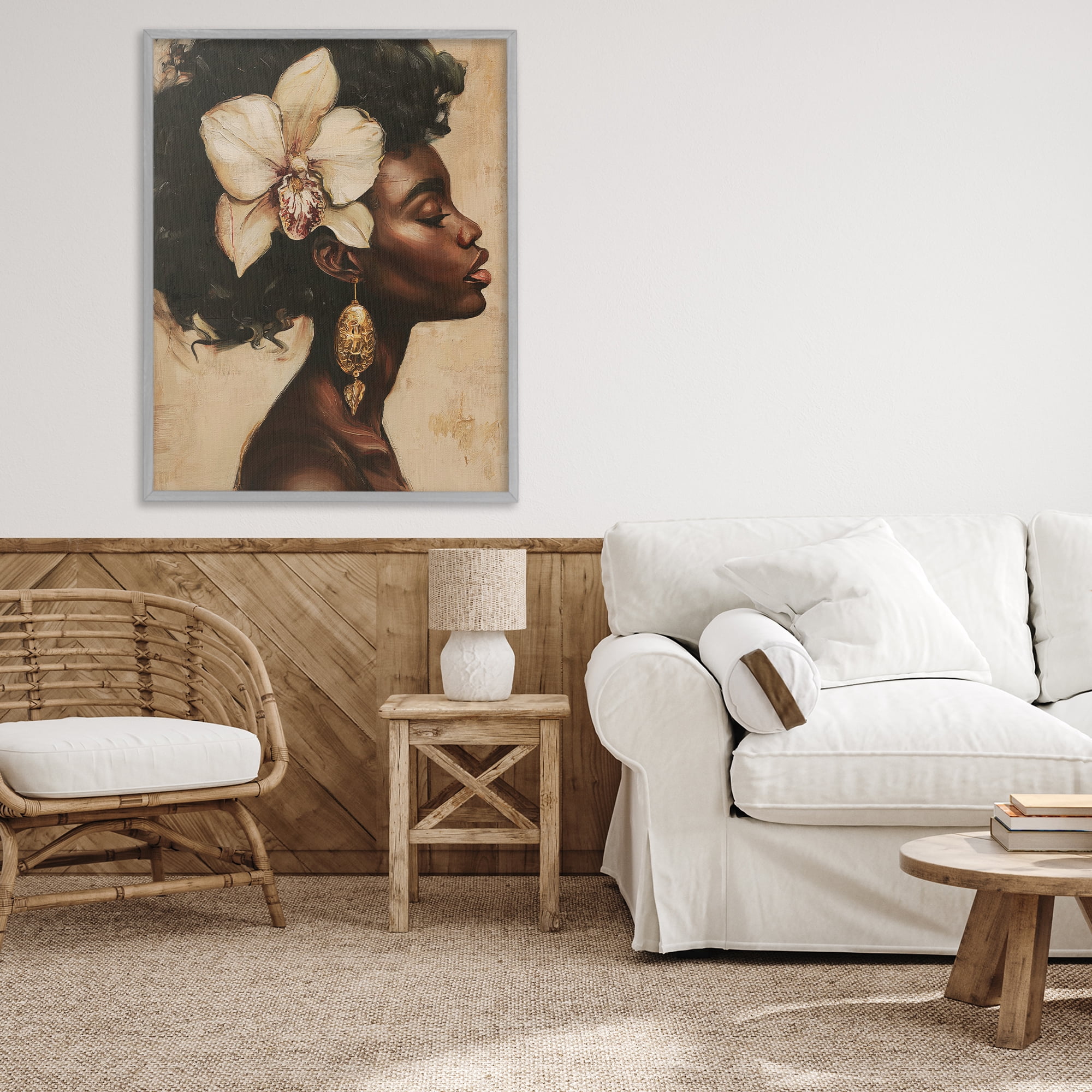 Stupell Industries Orchid Majesty Portrait Gray Framed Giclee Art, design by Svetlana Aleynikova
