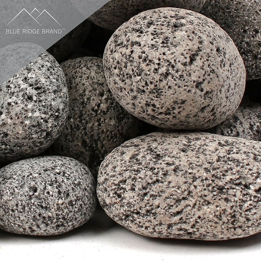 Blue Ridge Brand Lava Rock - Tumbled Lava Stones - Black/Gray Lava