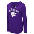 thumbnail image 2 of Women's Colosseum Purple Kansas State Wildcats My Lover Lightweight Hooded Long Sleeve T-Shirt, 2 of 3