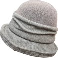 thumbnail image 4 of CoCopeaunts Bucket Hats for Women Wool Plaid Splicing Autumn Winter Warm Fisherman Hat Pleated Design Dome Small Brimmed Hat, 4 of 8