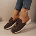 thumbnail image 4 of Pandaie Womens Mules Suede Slip on Dressy Loafers Ladies Closed Toe Backless Slides 2026 Casual Walking Shoes for Business Work Office Brown Size 9, 4 of 9
